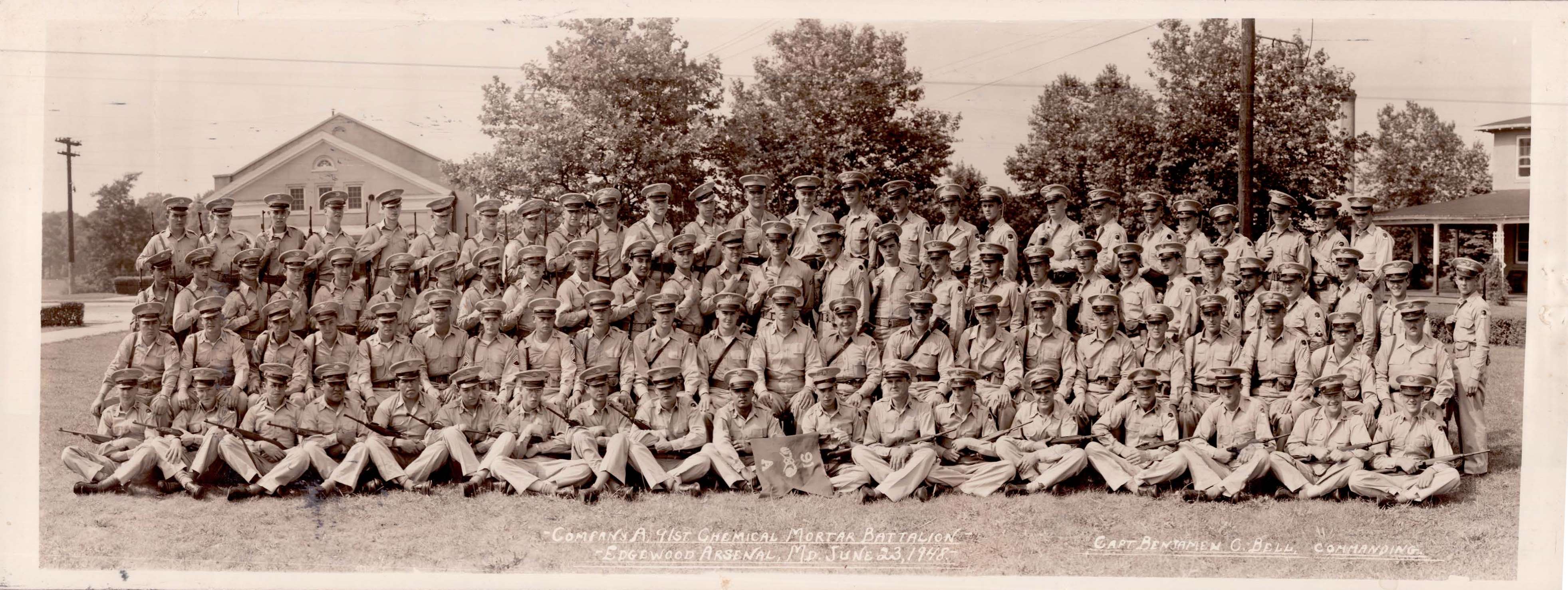 Company A, 91st CMB, Edgewood Arsenal, 23 June 1948, Capt. Benjamin C. Bell, Commanding